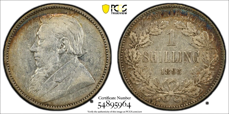 1895 South Africa Shilling - Choice Very Fine, PCGS VF 35 - Image 3 of 3