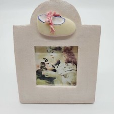 Small Pink Baby Shoe Frame Holds 3" X 3" Photo