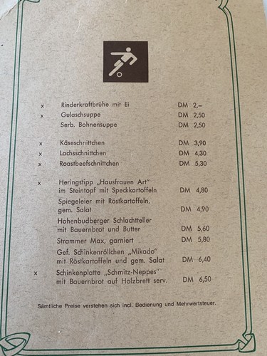 VINTAGE 1975 GERMAN RESTAURANT MENU Albert Olbermann Haus SC Bayer Rare - Picture 8 of 9