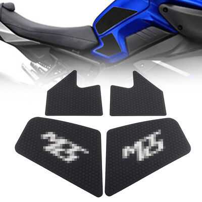 For Yamaha MT10 2016-2019 Tank Traction Side Pad Gas Fuel Knee Grip Decal Black