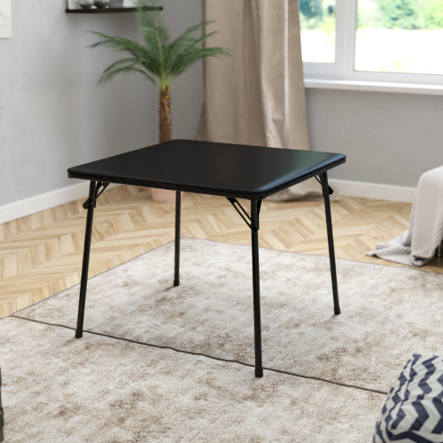 Black Folding Card Table - Lightweight Portable Folding Tabl