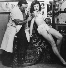 Vintage Tattoo Image 14 x 11" Photo Print