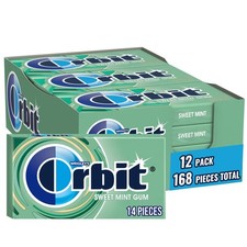Orbit Sweet Mint Sugarfree Chewing Gum 168 Pieces Bulk Box for Valentine's Day