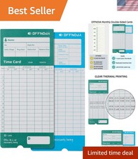Thermal Employee Time Cards, Monthly Double-Sided Punch Cards, 3.3" x 7.3", A...
