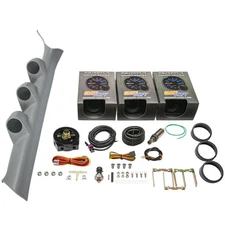 GlowShift Boost, Oil PSI, Air/Fuel Gauges + Gray Pod for 08-15 Lancer EVO X