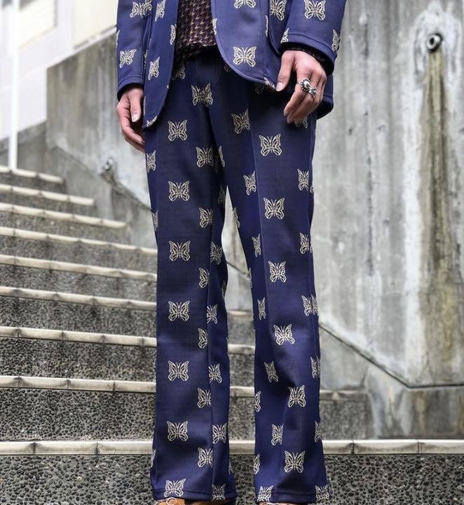 Needles Pants Butterfly Pattern Full Length Jersey XS SS Japan Made