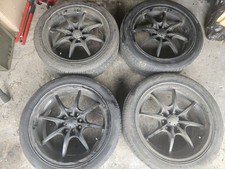 17 inch multi fit alloy wheels (4x100/4x110) with very good tyres (205/45/17)