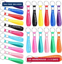 24 Pcs Inspirational Keychains Bulk Silicone Motivational Key Chains Appreciatio