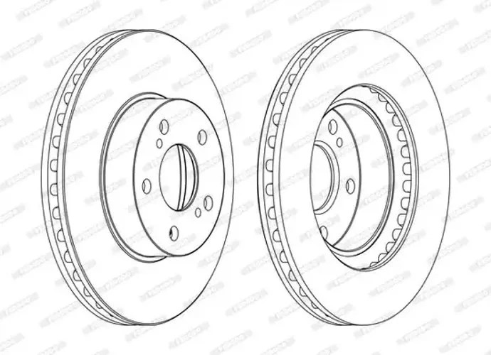 2x Disque de frein ventilé DDF485C FERODO pour SUBARU LEGACY I Break LEGACY III - Photo 3/4