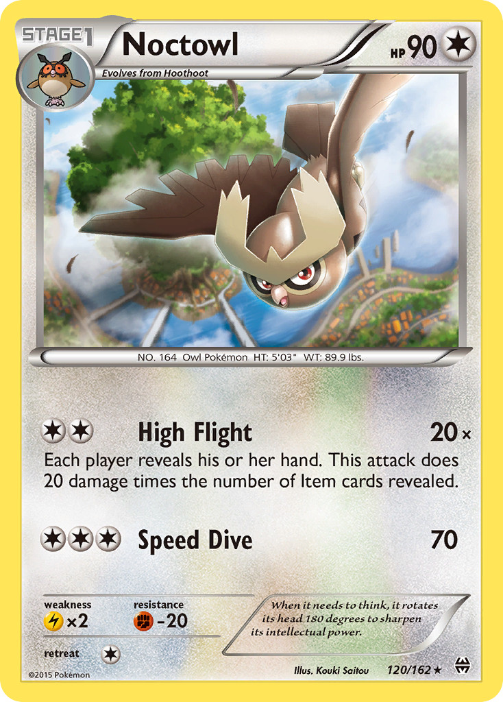 Noctowl 120/162 Rare BREAKthrough Pokemon Lightly Played