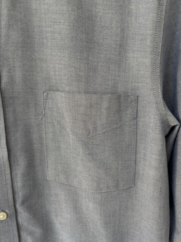 STAFFORD COOL MAX Button Long Sleeve Shirt Mens M 15/15.5 Regular Blue Shirt - Picture 3 of 6