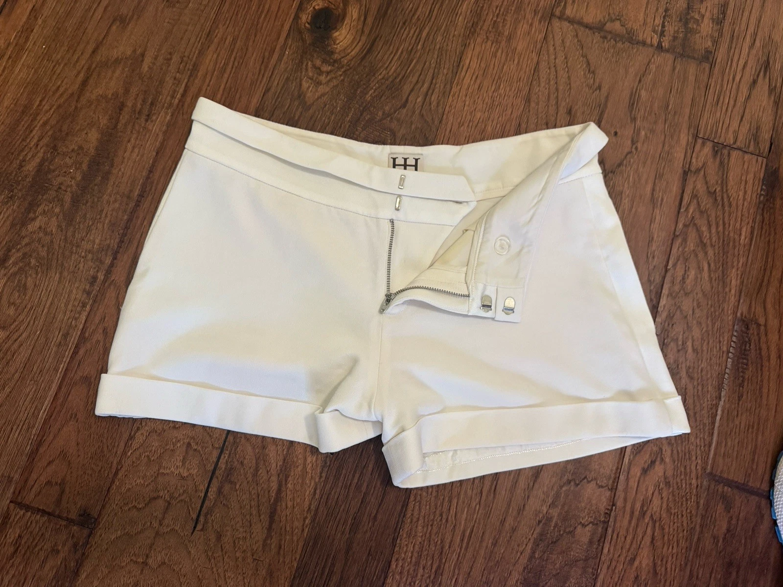 OFF WHITE HAUTE HIPPIE mini abito pantaloncino avorio bianco sporco foderato taglia 6