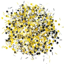 Black Gold Party Table Confetti - Wedding Anniversary Bachelorette Graduation...