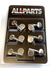 Allparts Chrome 6 Inline Mini Guitar Tuners/Machines 2-Pin Mount TK-7590-010