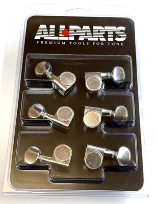 Allparts Chrome 6 Inline Mini Guitar Tuners/Machines 2-Pin Mount TK-7590-010