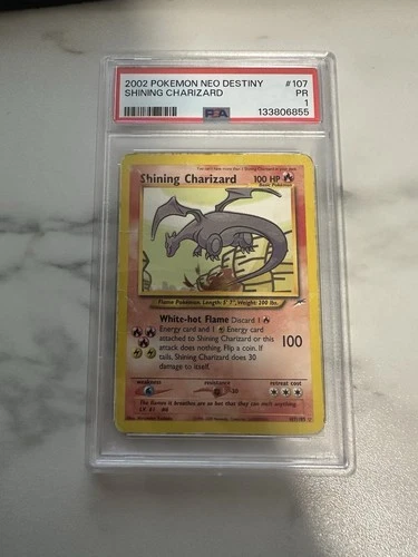2002 POKEMON NEO DESTINY SHINING CHARIZARD #107/105 PSA 1 PR