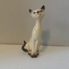 Vintage MCM Siamese Cat Porcelain Ceramic Fig...