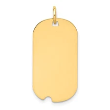14k Yellow Gold Dog Tag Pendant Engravable Military ID Unisex Custom Jewelry