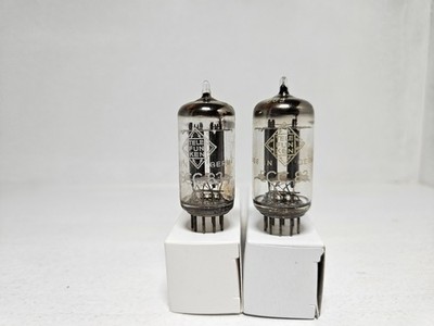 2 x Telefunken ECC83 smooth Plates matched Pair Diamond