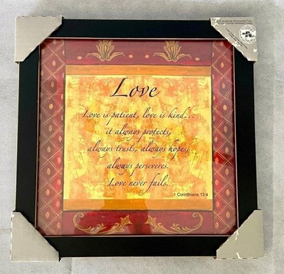 1 Corinthians 13:4  Love is Patient Love is Kind  Glass Wall Art Christian Quote
