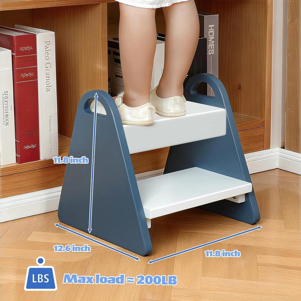 Toddler Step Stool, Wooden Step Stools for Kids - Image 2 of 4