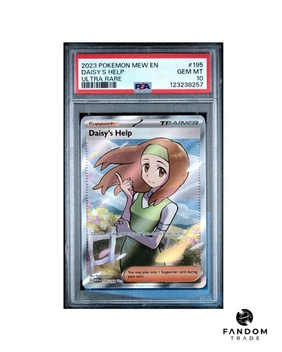 PSA 10 GEM MT Daisy's Help 195/165 Full Art Trainer 2023 Pokemon 151 Mew EN