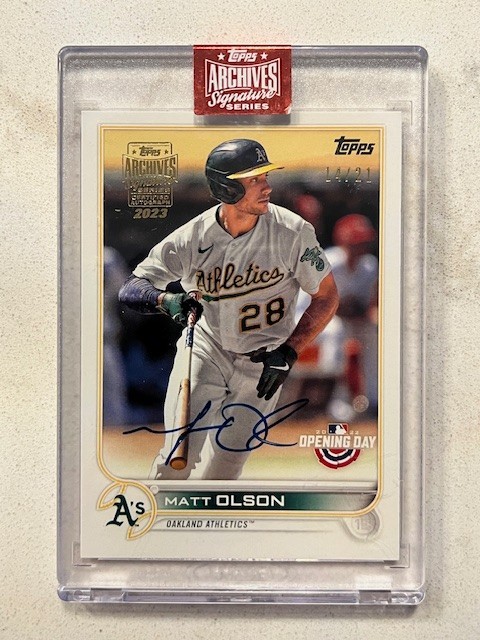 MATT OLSON 2023 Topps Archives Signature Series Encased AUTO Autograph #'d 14/21
