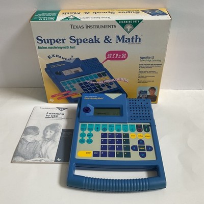 Vintage 1992 Texas Instruments Super Speak & Math Electronic Toys/Games Tested