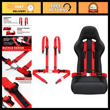 Universal 4-point Safety Harness Set 2 For Go Kart Utv Atv Racing - Red Universal 4-point Safety Harness Set 2 For Go Kart Utv Atv Racing - Red