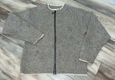 Women  s VTG Eddie Bauer Collectibles Sweater M Wool Zip Cardigan