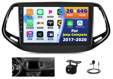 2 64G Android 13 Car Stereo for Jeep Compass 2017-2020 with Wireless CarPlay
