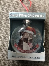 Santa Paws Staff Bull Terrier Brindle Bauble