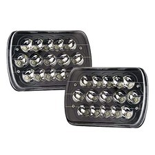 Pair 45w 7x6 5x7 Inch Headlights 6052 6054 H5054 H6054 Hi/Low Sealed Beam Black