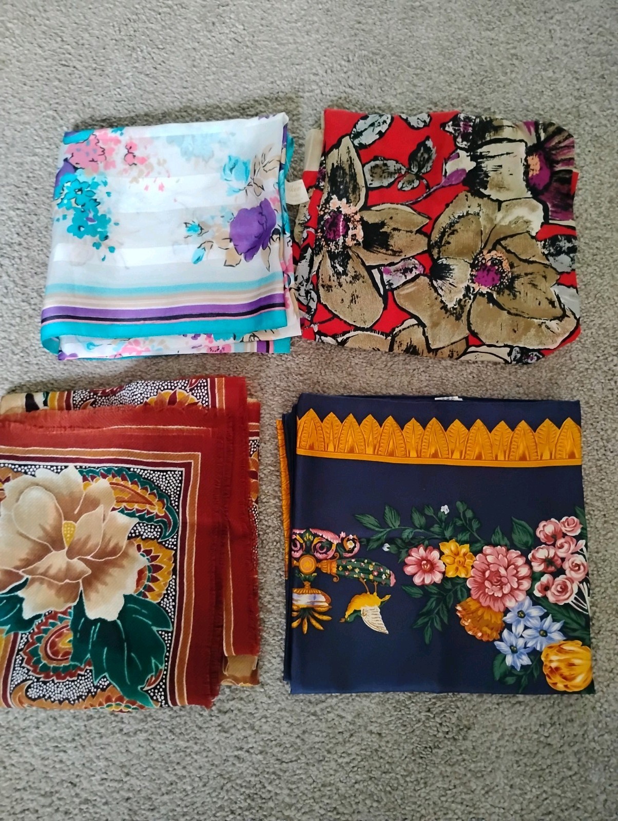 Art Institute Chicago De La Renta Berkshire Vittadini Lot of 4 Scarfs Silk Wool