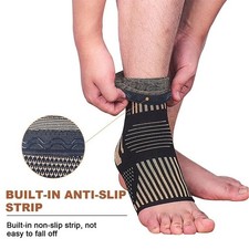 Copper Ankle Brace Silver Support Compression Sleeve Socks Foot Fasciitis Pain