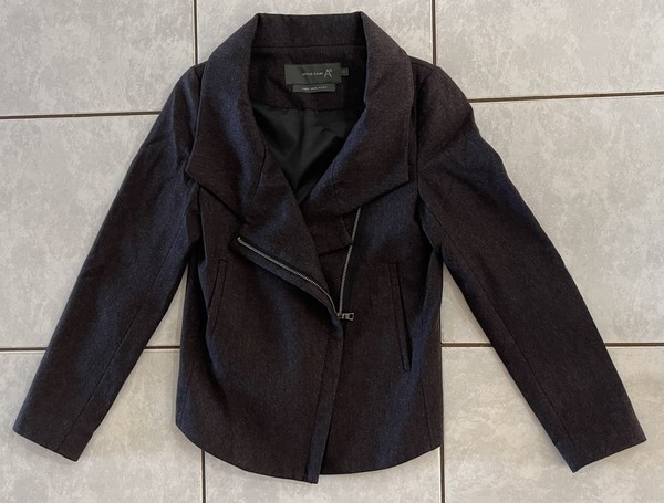 Arthur Galan Zipper Front Wool Jacket Size 6 Excellent Condition 