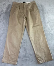 Dockers Pants Men's 34 X 32 Pleated Relaxed Fit Khaki Chinos Workwear Skater
