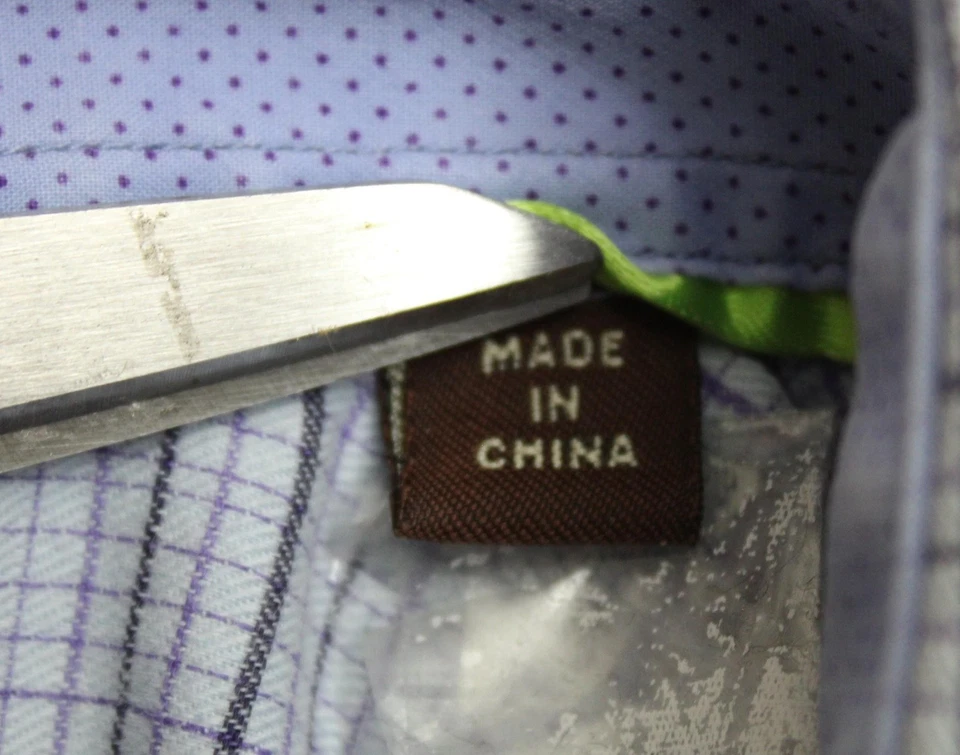 Camisa Tailorbyrd Para Hombres 2XL Azul Púrpura Cuadros Botones Manga Larga Informal Foto 4 de 4