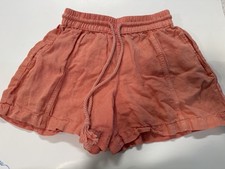 Coral Drawstring Shorts Relaxed Fit Elastic Waist Pockets Women's Casual