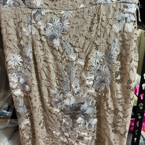 Vestido Adrianna Papell AP1E209277 Floral Bordado Talla 2 en Biscotti Multi - Imagen 3 de 9