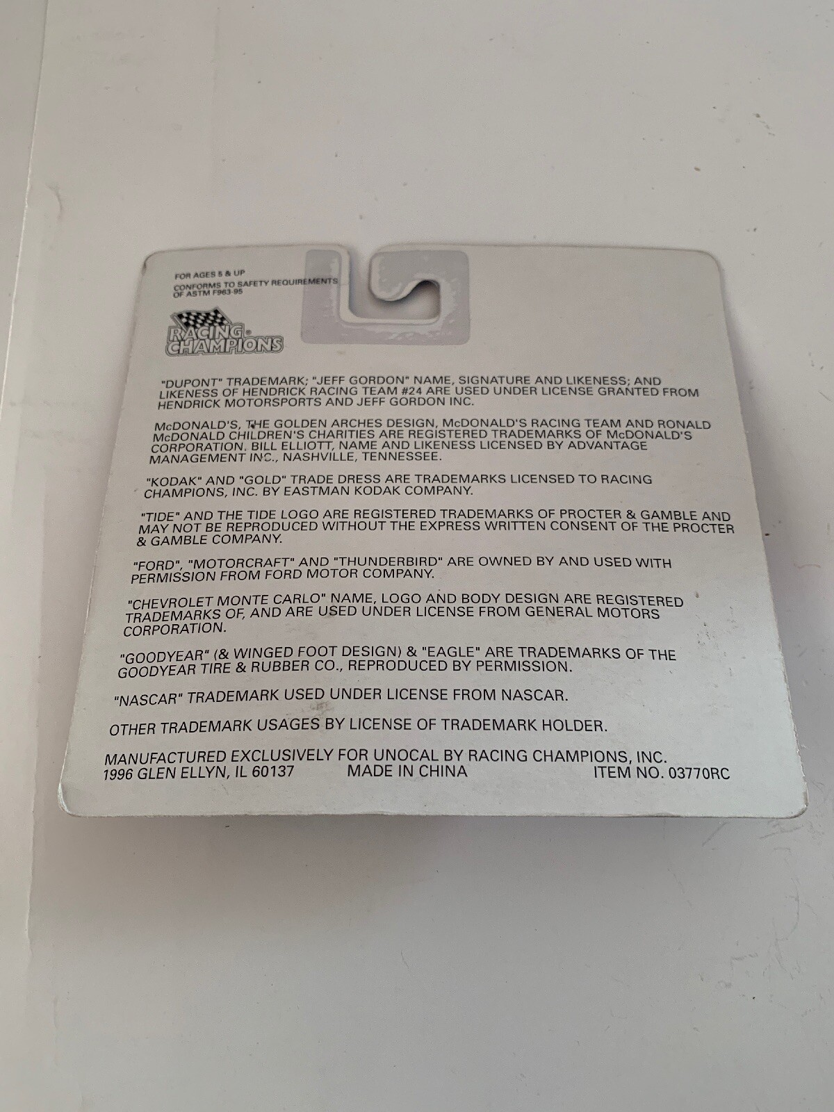 Racing Champions 76 Official Fuel Of Nascar 24 Duponts Car 1996 Monte Carlo