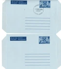 Jersey postal stationery Pair of 10.5p Air Letter Aerogramme Mint + FDC