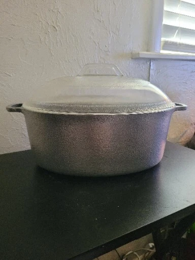 Club Hammercraft Cast Aluminum Oval Roaster Dutch Oven Glass Lid 12" x 9" USA