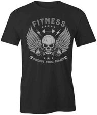 FITNESS IMPROVE YOUR POWER TShirt Tee Short-Sleeved Cotton CLOTHING S1BSA167