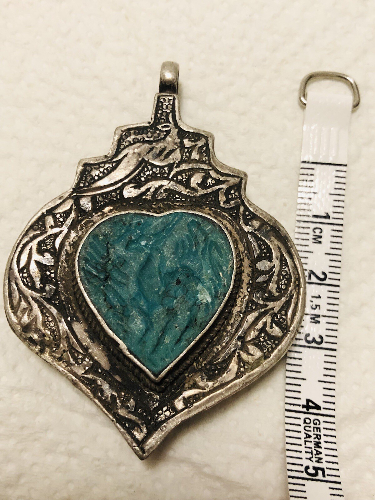 Solid Silver 925 Beautiful Genuine Turquoise Inta… - image 4