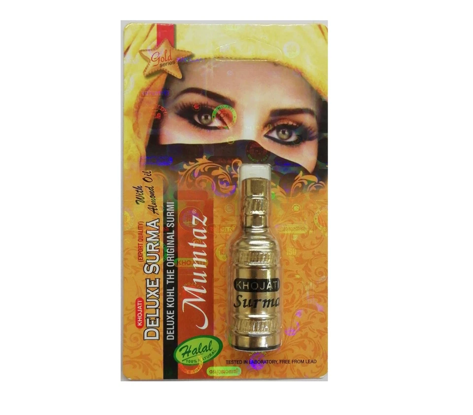 Mumtaz Delux Black Surma Especialmente Hecho con Aceite de Almendras 100% Natural Kajal 12gm Foto 2 de 4