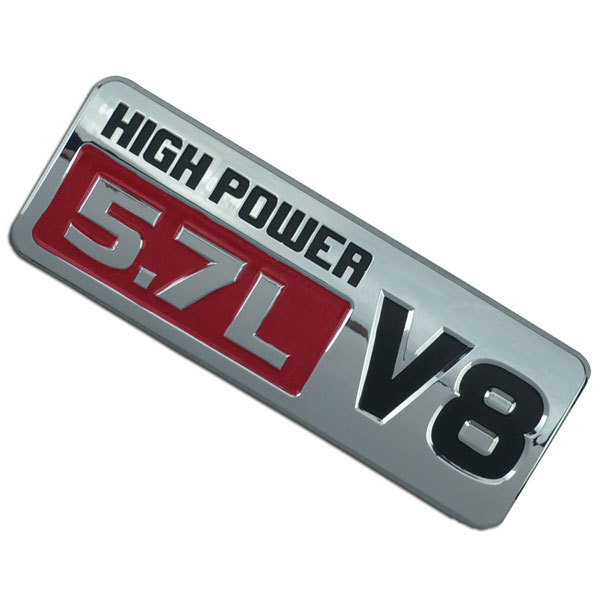 Matte Black 5.7L High Power V8 Motor Swap Emblem Badge For Trunk Or Hood