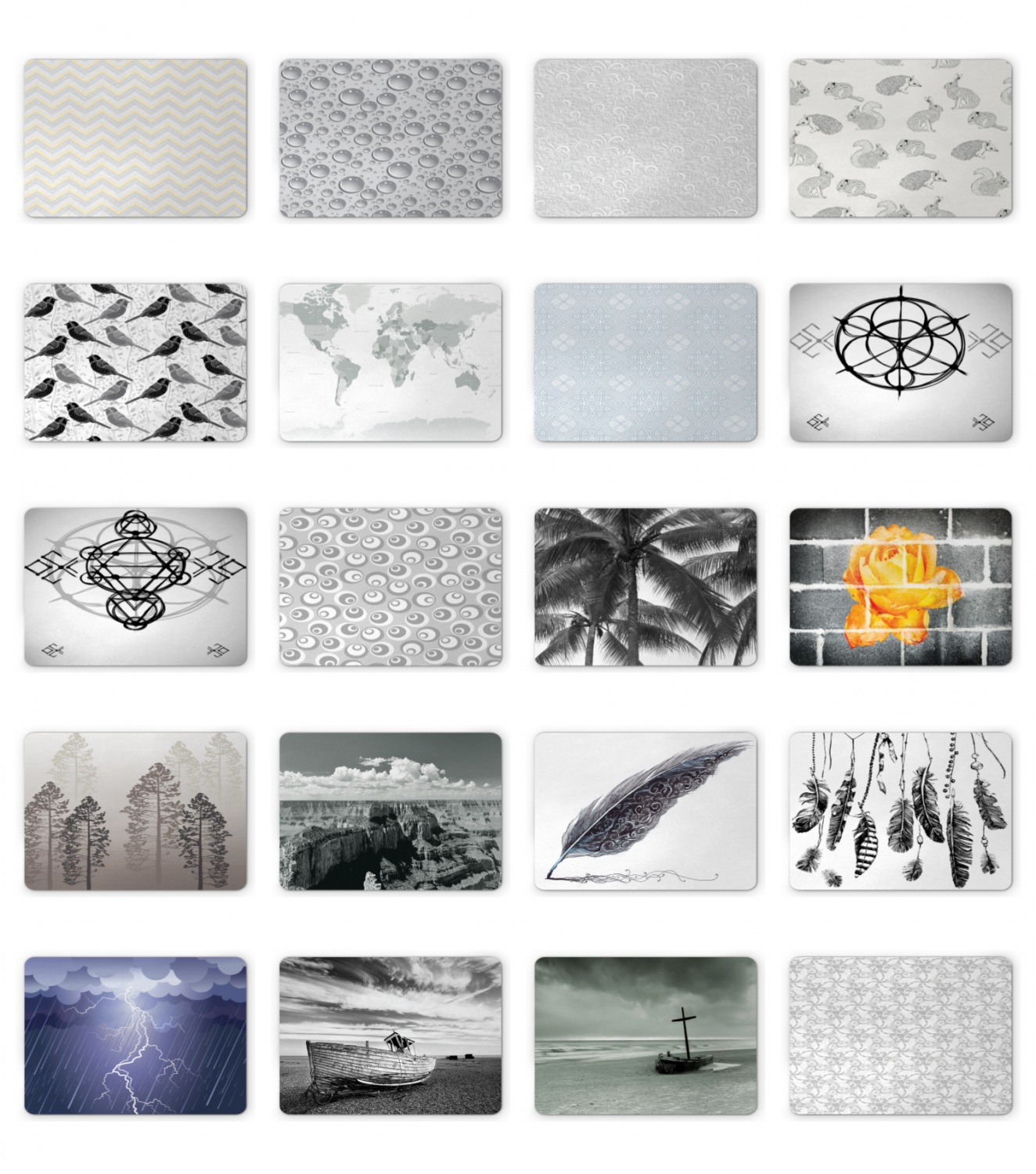 Ambesonne Grey Tones Mousepad Rectangle Non-Slip Rubber