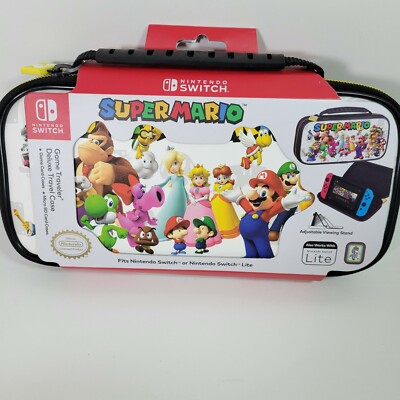 Nintendo Switch SUPER MARIO Game Traveler Deluxe Case Adjustable Stand NIP