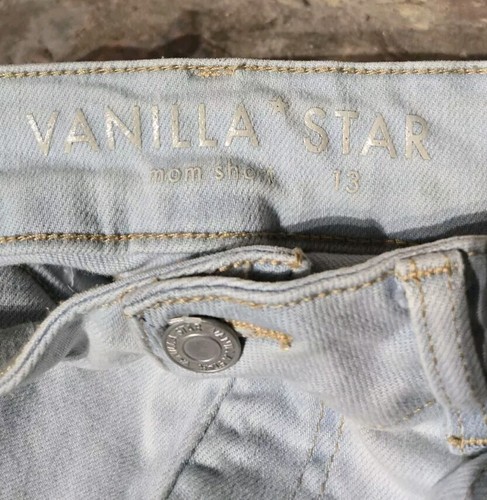 Shorts Vanilla Star Mom Shorts Juniors 13 Blue Distressed Pockets Zip & Button - Picture 5 of 9